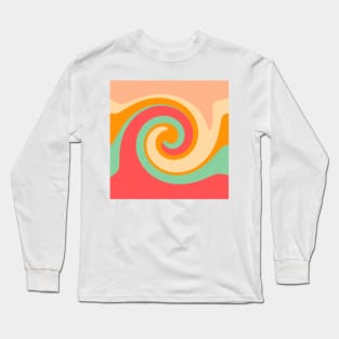 Swirl with Red, Yellow and Green Long Sleeve T-Shirt